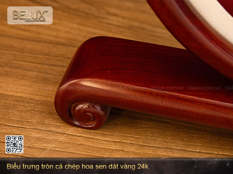 Biểu Trưng Tròn Cá Chép Hoa Sen Dát Vàng 24k